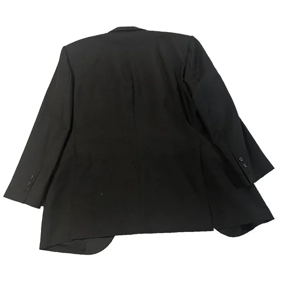 Custom Black Tuxedo Suit Jacket & Pants Set Satin Lapel Men’s 46R / Pants 36x32